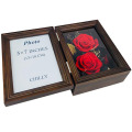 Best Selling 6x8 Brown Immortal Flower Preserved Flower Rose Picture Frame Never Withered Roses Gifts for Holiday Present